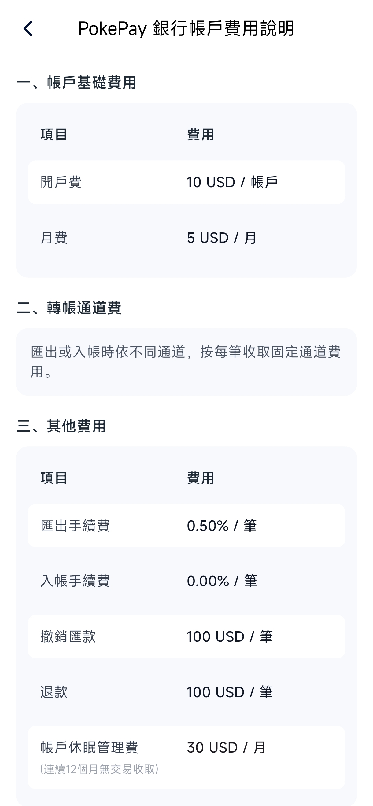 国际银行开户费用